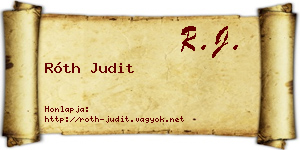 Róth Judit névjegykártya
